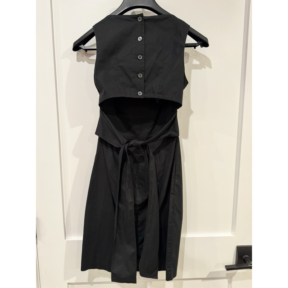 Club Monaco Black Dress Sz 0 / XS Sleeveless Cropped Cut Out Square Neck Black